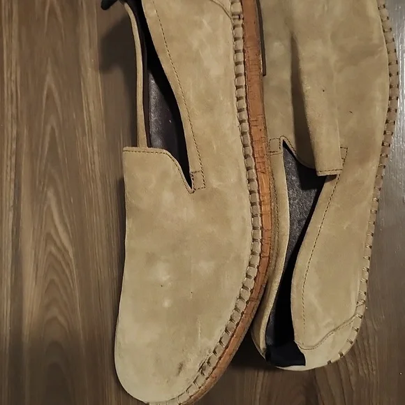 John Varvatos Beige Suede Loafers - Picture 2 of 3